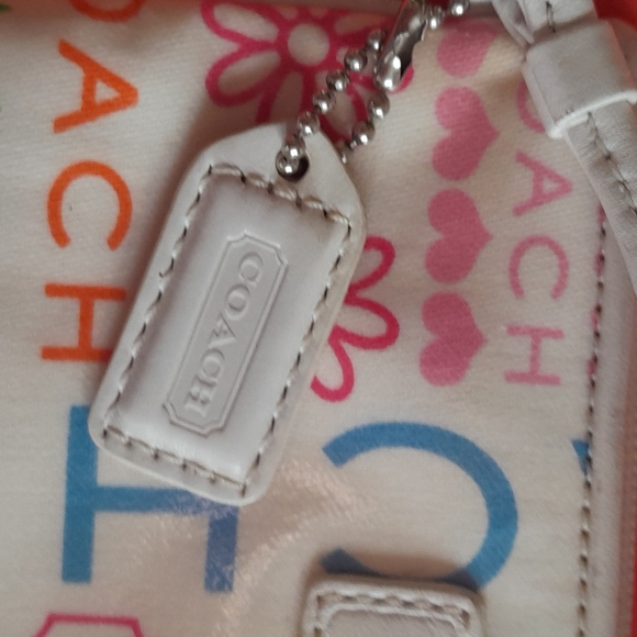 Coach Multicolor White Graphic Wristlet Y2K - Picture 3 of 7
